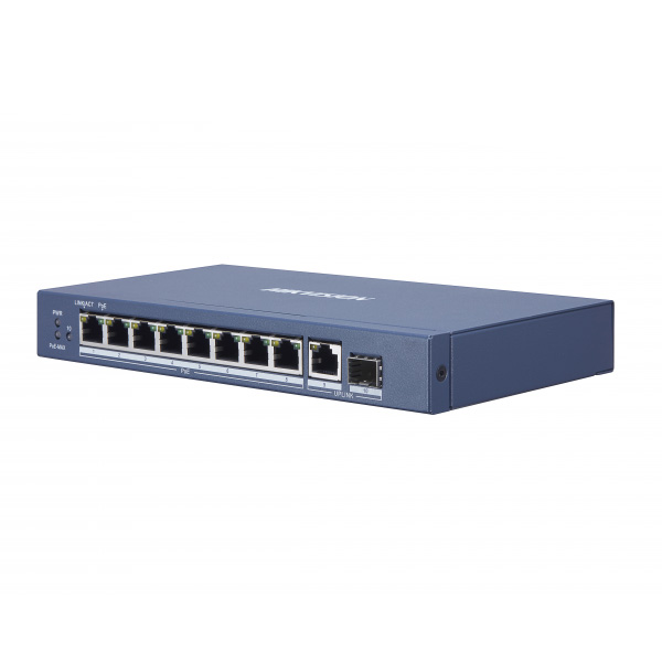 Неуправляемый 8-портовый PoE коммутатор HikVision DS-3E0510P-E