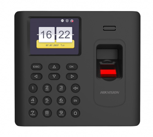 Биометрический терминал учета рабочего времени HikVision DS-K1A802AMF-B с встроенной литиевой батареей