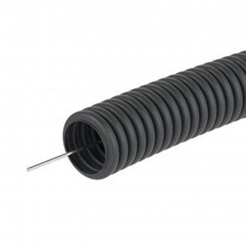Труба ПНД гофрированная 25 мм DKC 71725, с протяжкой, черная