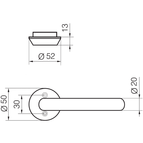 Ручка дверная Abloy Presto 3-20 для аварийных выходов