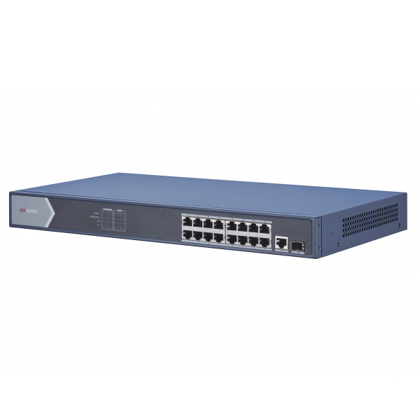 Неуправляемый 16-портовый PoE коммутатор HikVision DS-3E0518P-E