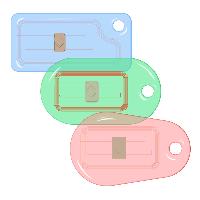 Бесконтактный RFID-брелок SMARTTAG Caramel с двойным чипом Mifare 1k + Em-Marine, прозрачный