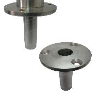 Быстросъемная двухсторонняя стойка ограждения ASP-D50,8-02.RM-LT c 4 отверстиями (угол 180 град.) и установочным фланцем, из нержавеющей стали AISI201