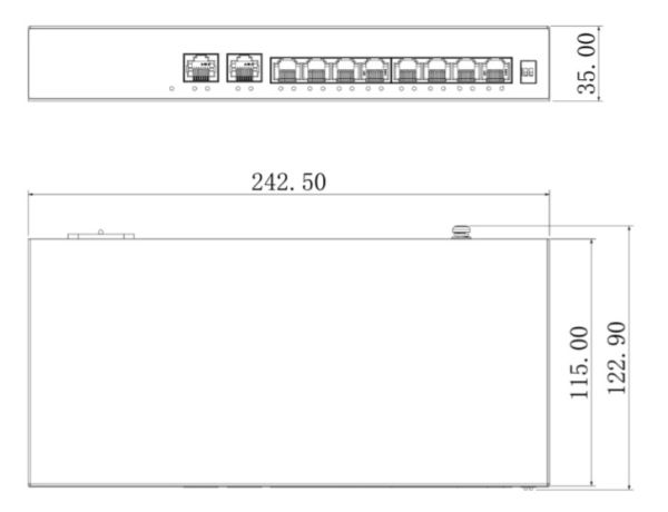 POE коммутатор Fast Ethernet 10-портовый Dahua DH-PFS3010-8ET-65