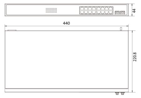 Неуправляемый 16-портовый PoE коммутатор HikVision DS-3E0518P-E/M