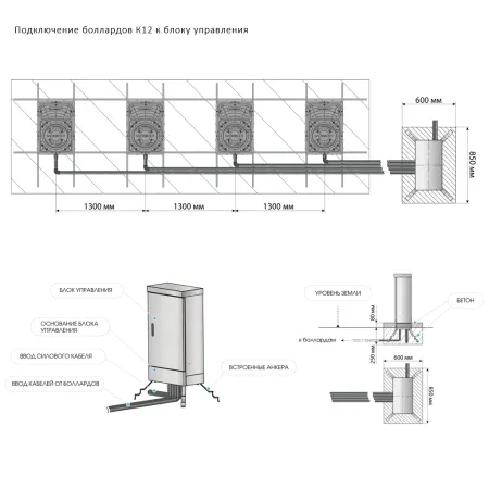 Гидравлический противотаранный боллард Блокпост К12 из нержавеющей стали Гидравлический противотаранный боллард Блокпост К12 из нержавеющей стали