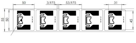 Метка Labels 50х50 UHF, UCODE8, PET наклейка (45x31)