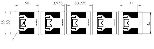 Метка Labels 50х50 UHF, UCODE8, PET наклейка (45x31)