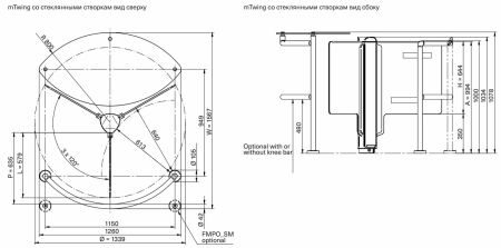 Стеклянный столик Magnetic GBET103 для ограждений роторных турникетов mTwing Стеклянный столик Magnetic GBET103 для ограждений роторных турникетов mTwing