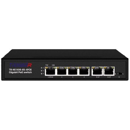 Неуправляемый PoE-коммутатор Trassir TR-NS1406-65-4POE