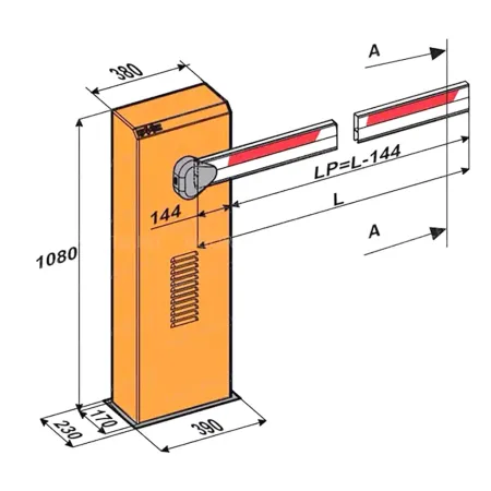 Тумба шлагбаума FAAC 620 LH для стрел до 4.8 м, гидравлический