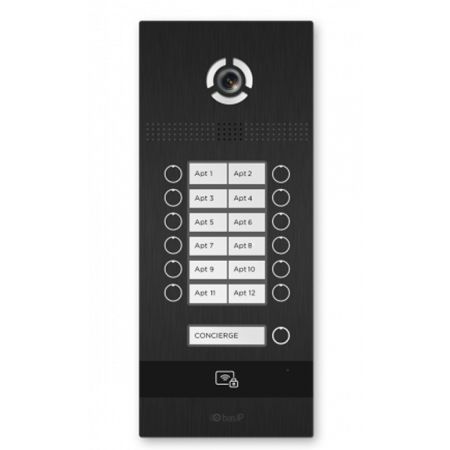 Вызывная панель на 12 абонентов Bas-IP BI-12FB Black с идентификацией по смартфону и распознаванием лиц