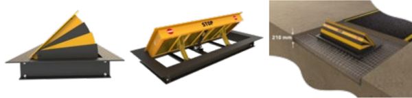 Блокиратор дорожный гидравлический TRB 600 SHALLOW (TRB-20P60-SHLW) с двумя гидроцилиндрами, длина 2000 мм