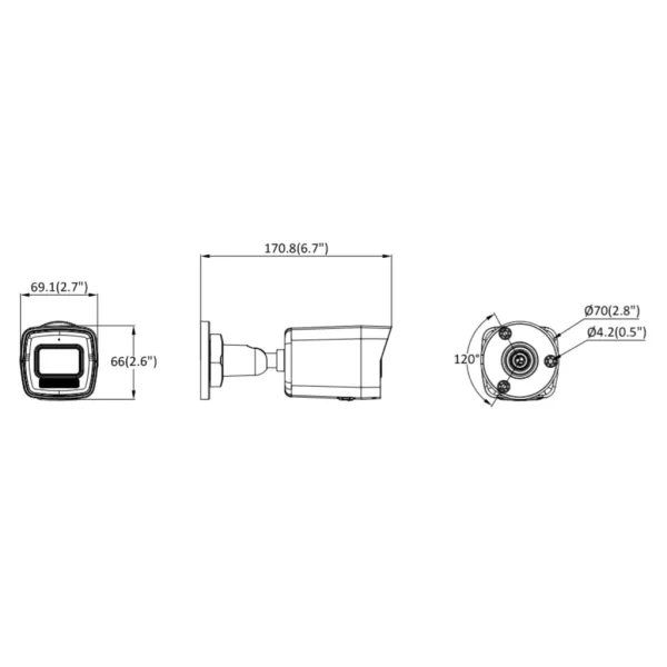 IP-камера 8Мп iFlow F-IC-1182CM(2.8mm) уличная, с микрофоном и ИК-подсветкой до 30 м