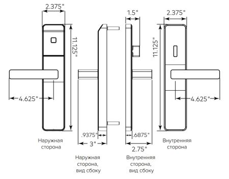 Электронный замок dormakaba Saflok Confidant KIT1 NFC (CFM31KS-8MCN)