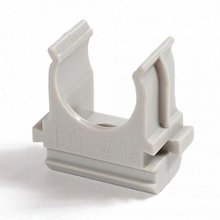 Держатель с защелкой для труб ПВХ D=16 Держатель с защелкой для труб ПВХ D=16