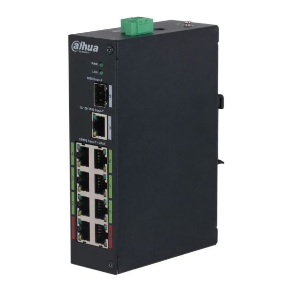 ePoE-коммутатор 8-портовый Dahua DH-LR2110-8ET-120, гигабитный, неуправляемый