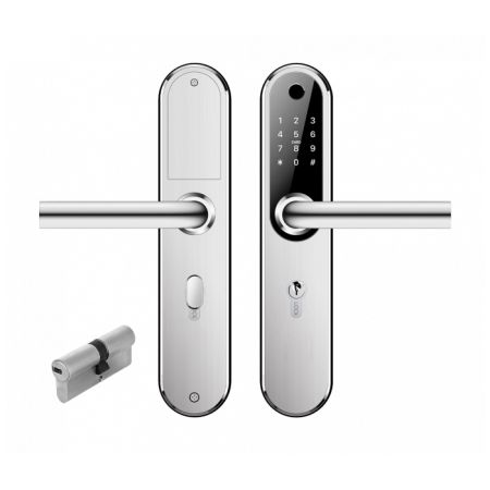 Электронный биометрический замок Novilock Home Plus v.4239 silver, под DIN цилиндр,IP55