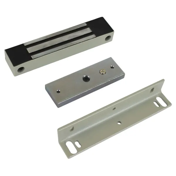 Электромагнитный замок AccordTec ML-180K с уголком, серый