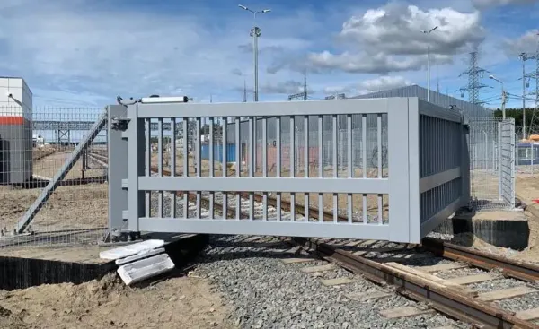 Противотаранные ворота ПВЖ-СБ Кашалот железнодорожные, распашные, гидравлические Противотаранные ворота ПВЖ-СБ Кашалот железнодорожные, распашные, гидравлические