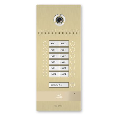 Вызывная панель на 12 абонентов Bas-IP BI-12FB Gold с идентификацией по смартфону и распознаванием лиц