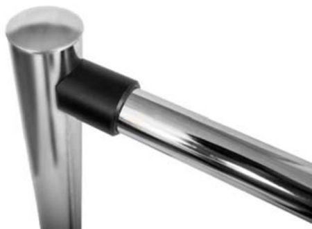 Комплект из двух хромированных горизонтальных поручней 1 м с муфтами для крепления к стойке Комплект из двух хромированных горизонтальных поручней 1 м с муфтами для крепления к стойке