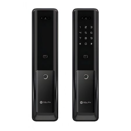 Электронный замок биометрический Face ID Solity GP-6000BAK Black, распознавание по лицу, двухригельный