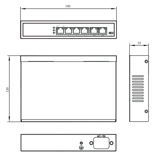 PoE-коммутатор RVi-1NS04F-2T неуправляемый сетевой
