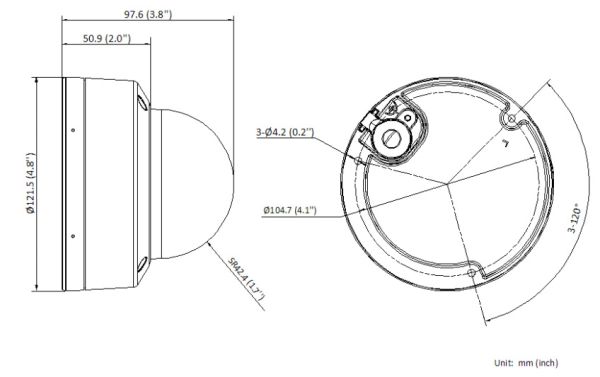 Антивандальная купольная IP-камера 4Мп HiWatch DS-I452L (2.8 мм) с технологией ColorVu
