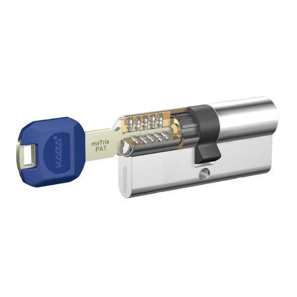 Евроцилиндр dormakaba matrix plus, ключ-ключ, никель, 5 ключей