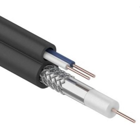 Кабель комбинированный Rexant ККСВ-П+2х0,5 мм для охранного телевидения Кабель комбинированный Rexant ККСВ-П+2х0,5 мм для охранного телевидения