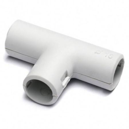 Тройник открывающийся D=16 (разъемное T-соединение), ПВХ