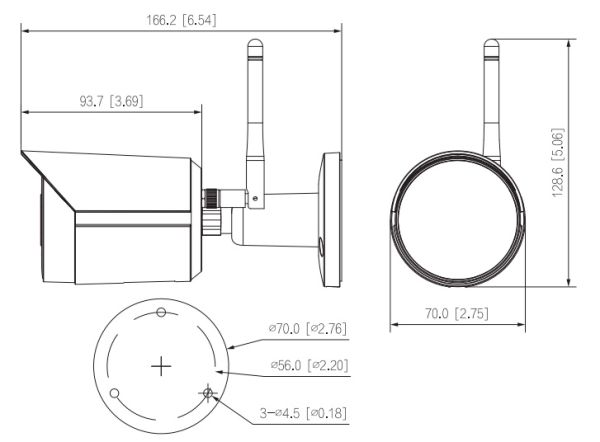 IP-видеокамера уличная 4Мп Dahua DH-IPC-HFW1430DSP-SAW-0280B с ИК-подсветкой до 30м и Wi-Fi