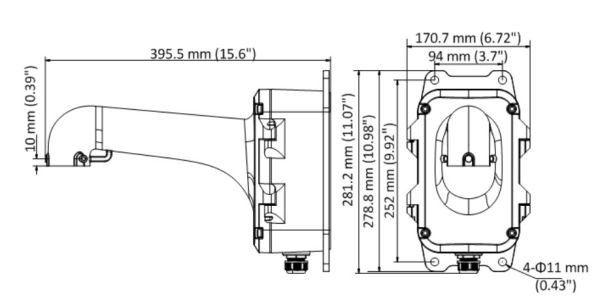 Настенный кронштейн HikVision DS-1604ZJ-box с монтажной коробкой