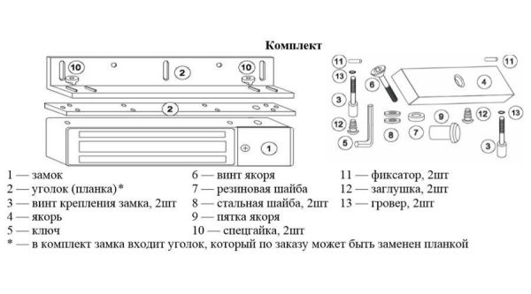 Электромагнитный замок ML-194К без платы управления