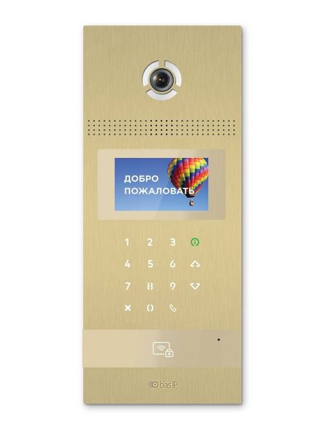 Многоабонентская вызывная панель Bas-IP AA-12FB Gold с распознаванием лиц