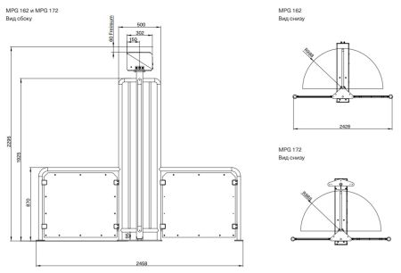 Моторизованная полноростовая калитка Magnetic MPG 162 (MPG162CA140), нерж. сталь, для установки с турникетом MPT Моторизованная полноростовая калитка Magnetic MPG 162 (MPG162CA140), нерж. сталь, для установки с турникетом MPT