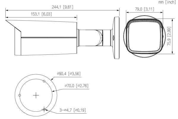 Цилиндрическая уличная IP-видеокамера 4Мп Dahua DH-IPC-HFW5449TP-ASE-LED-0280B