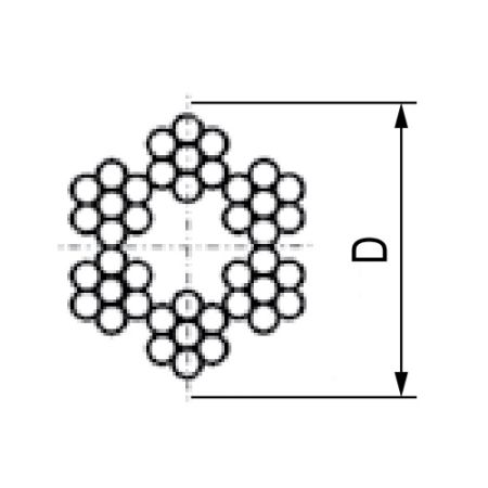 Трос стальной DKC CM625503, толщина 3 мм, DIN 3055 Трос стальной DKC CM625503, толщина 3 мм, DIN 3055
