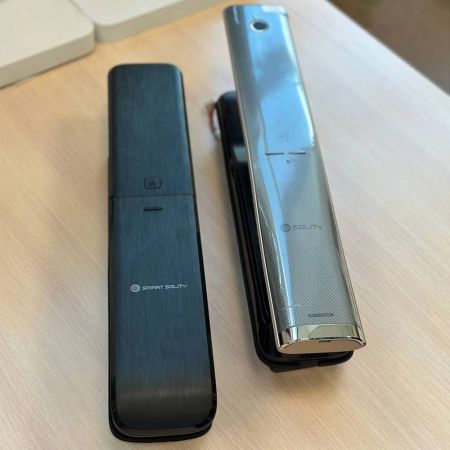 Электронный замок биометрический Solity GP-4000BK Dark Silver, распознавание по отпечатку пальца, двухригельный