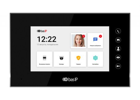 Видеодомофон BAS-IP AQ-07LL Black без камеры