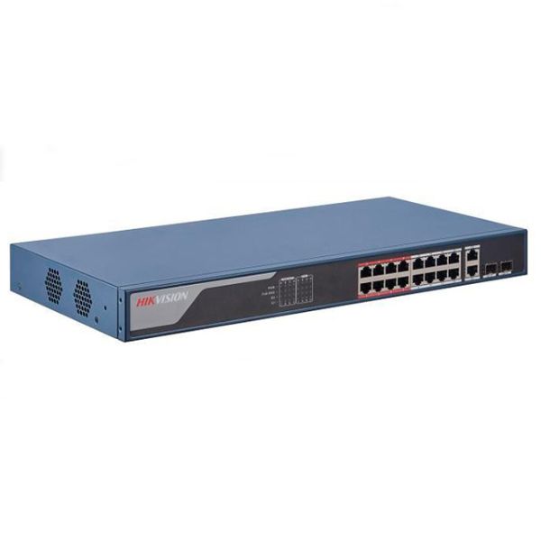 Интеллектуальный управляемый 16-портовый PoE коммутатор DS-3E1318P-EI