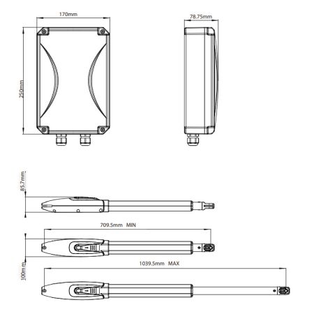 Привод ZKTeco ZK-SW300DC для откатных ворот до 300 кг