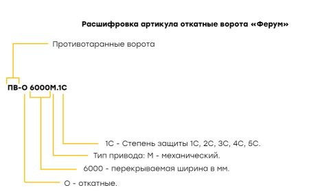 Противотаранные откатные ворота Ферум ПВ О 4500М.4С, высота 2500 м