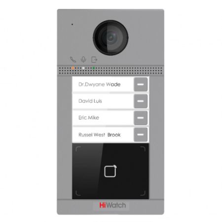 Вызывная панель видеодомофона HiWatch VDP-D4214W(B) с поддержкой карт Mifare, Wi-Fi и PoE