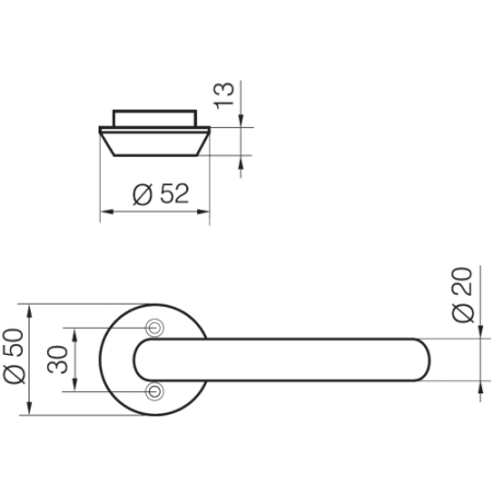 Ручка дверная Abloy Presto 3-20 для аварийных выходов