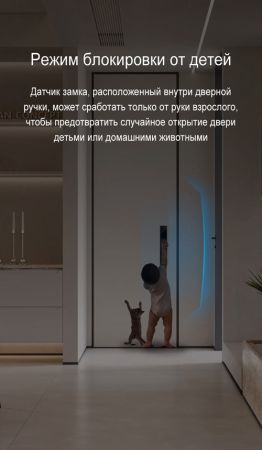 Электронный биометрический замок Moorgen T3+ без врезной части, видеоглазок, Wi-Fi