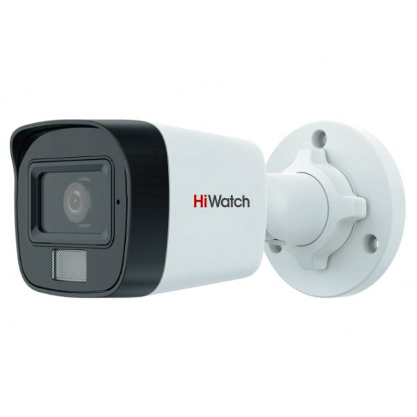 Уличная HD-TVI видеокамера HiWatch DS-T200A(B) (2.8 мм) с EXIR-подсветкой до 30 м и микрофоном