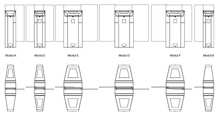 Центральная секция C раздвижного турникета Magnetic MPH-112C-A111 520 мм, со створками 1200 мм