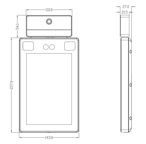 Терминал распознавания лиц ZKTeco ProFaceX [TI] [ID/WIFI] с функцией измерения температуры тела